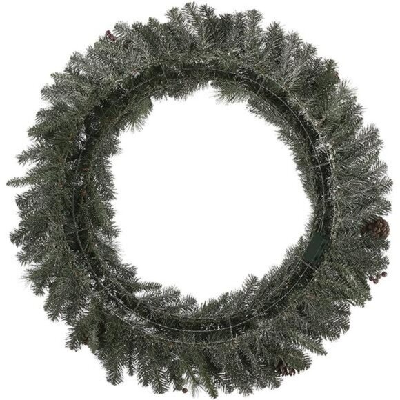 42" D Oversized Pre-Lit Christmas Wreath with 70 Warm White Lights - Picture 6 of 7